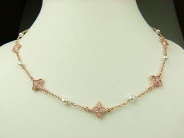 collier in zilver roze goud verguld model star - roze - Sieraden