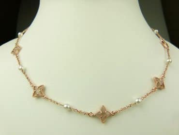 collier in zilver roze goud verguld model star - bruin - Keten