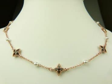 collier in zilver roze goud verguld model star - donkergrijs - Sieraden