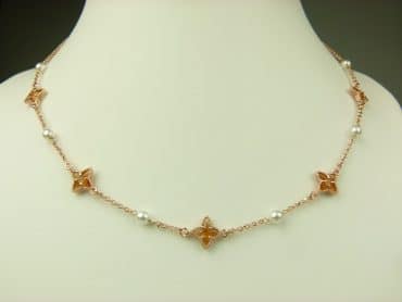 collier in zilver roze goud verguld model star - oranje - Sieraden