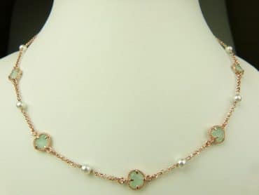 collier in zilver roze goud verguld model heart - muntgroen - Turkoois