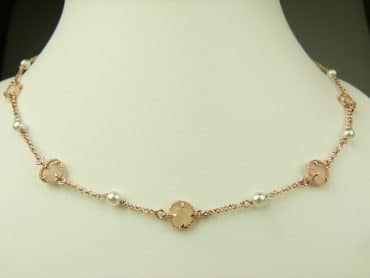 collier in zilver roze goud verguld model heart - zandkleur - Sieraden