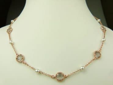 collier in zilver roze goud verguld model round - grijs - Sieraden