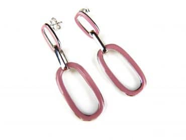 Zilveren oorringen oorbellen Model Email met roze email - Productontwerp