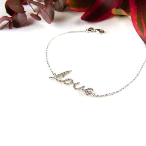 armband in wit goud love met diamant