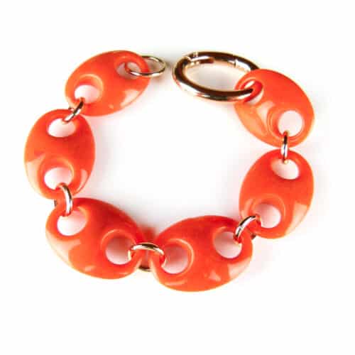 Armband Model Oval met oranje acryl schakels