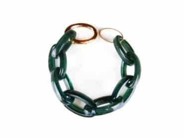 Armband Model Chance donker groene acryl schakels