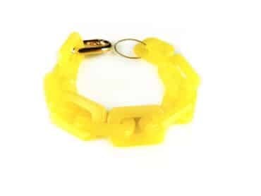 Armband Model Rectangle met gele acryl schakels