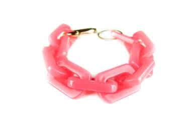 Armband Model Rectangle met fel roze acryl schakels