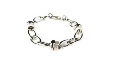 Armband in zilver met schakels en cubic zirconia