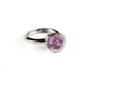 Ring in zilver model pomellato roze steen