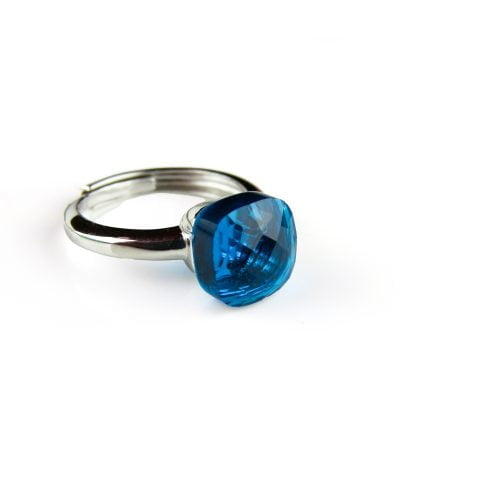 Ring in zilver model pomellato donker blauwe steen